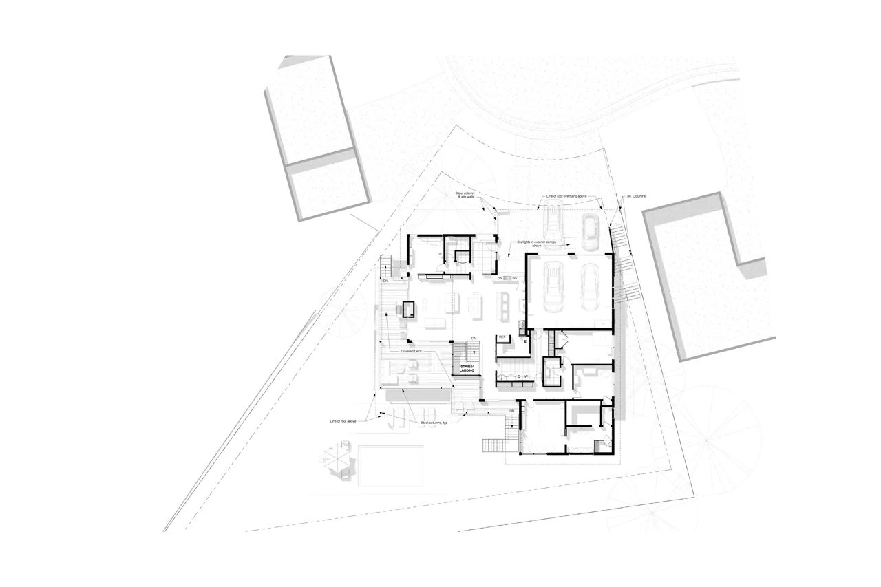 Floor plan drawing of The Jade House showing detailed room and structural layouts.