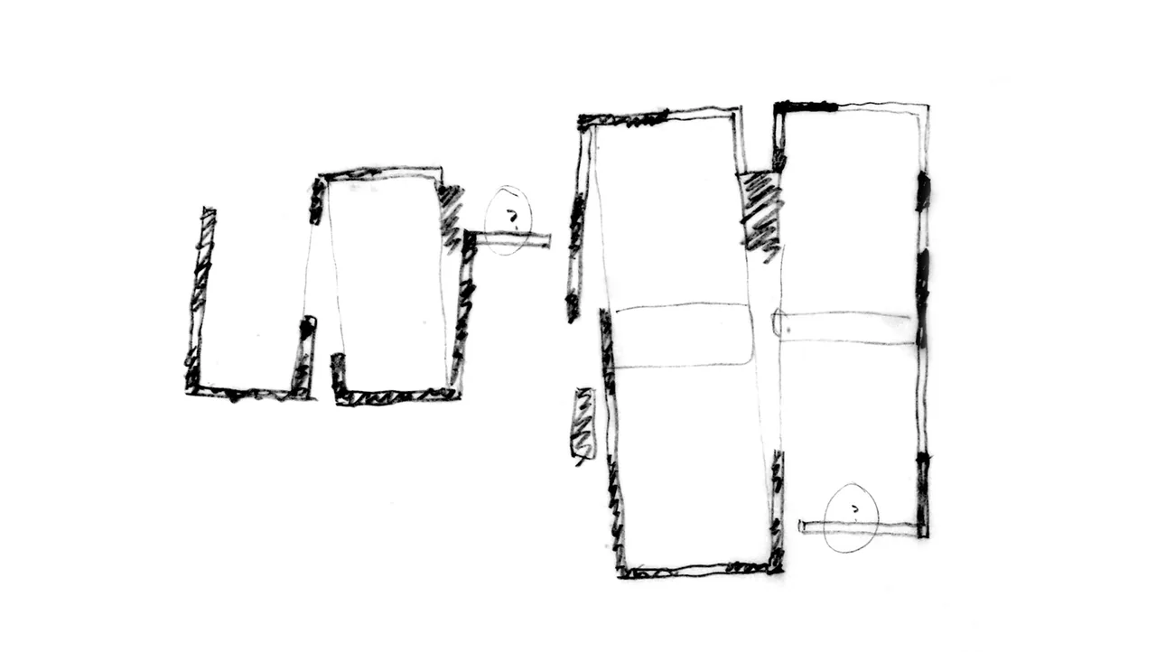 Conceptual sketch floor plan of Portland Heights Residence by Allied Works Architecture.