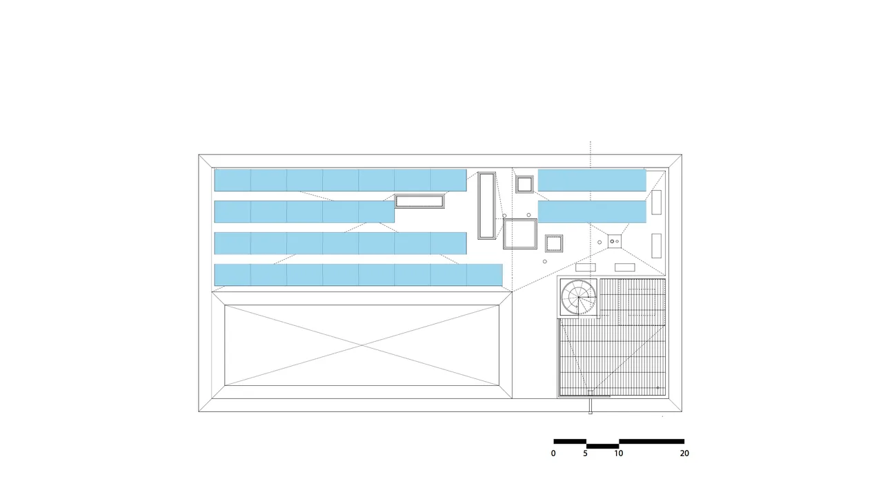 The Cresta project features a boxy multi-level courtyard with concrete slab roof, illustrated here in an architectural section drawing.