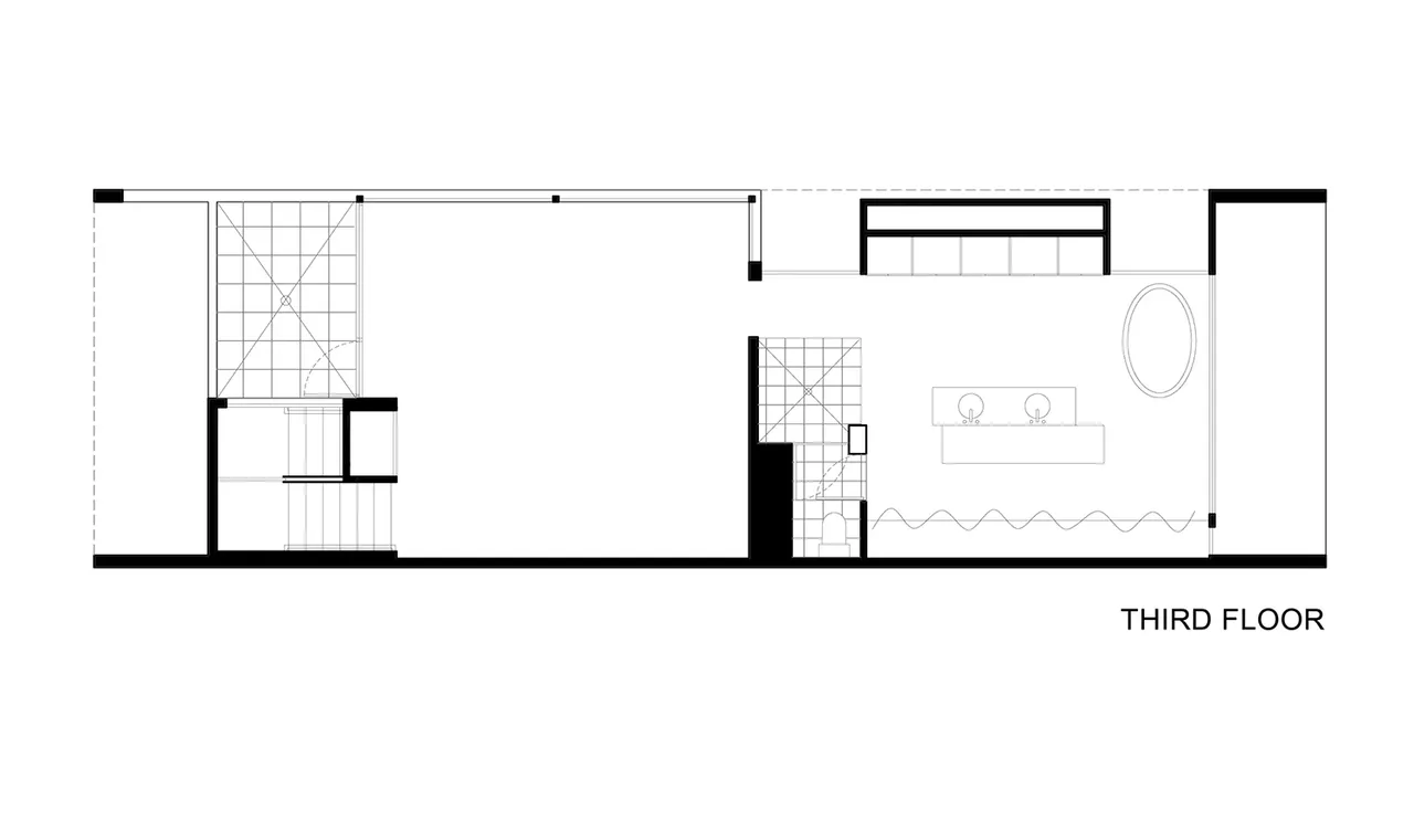 Third floor plan of The Prospect project shows room layout with bathroom and stair details.