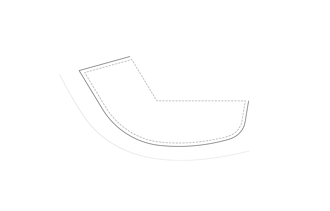 A site plan drawing for the aMahouse project showing building footprint and site boundary.