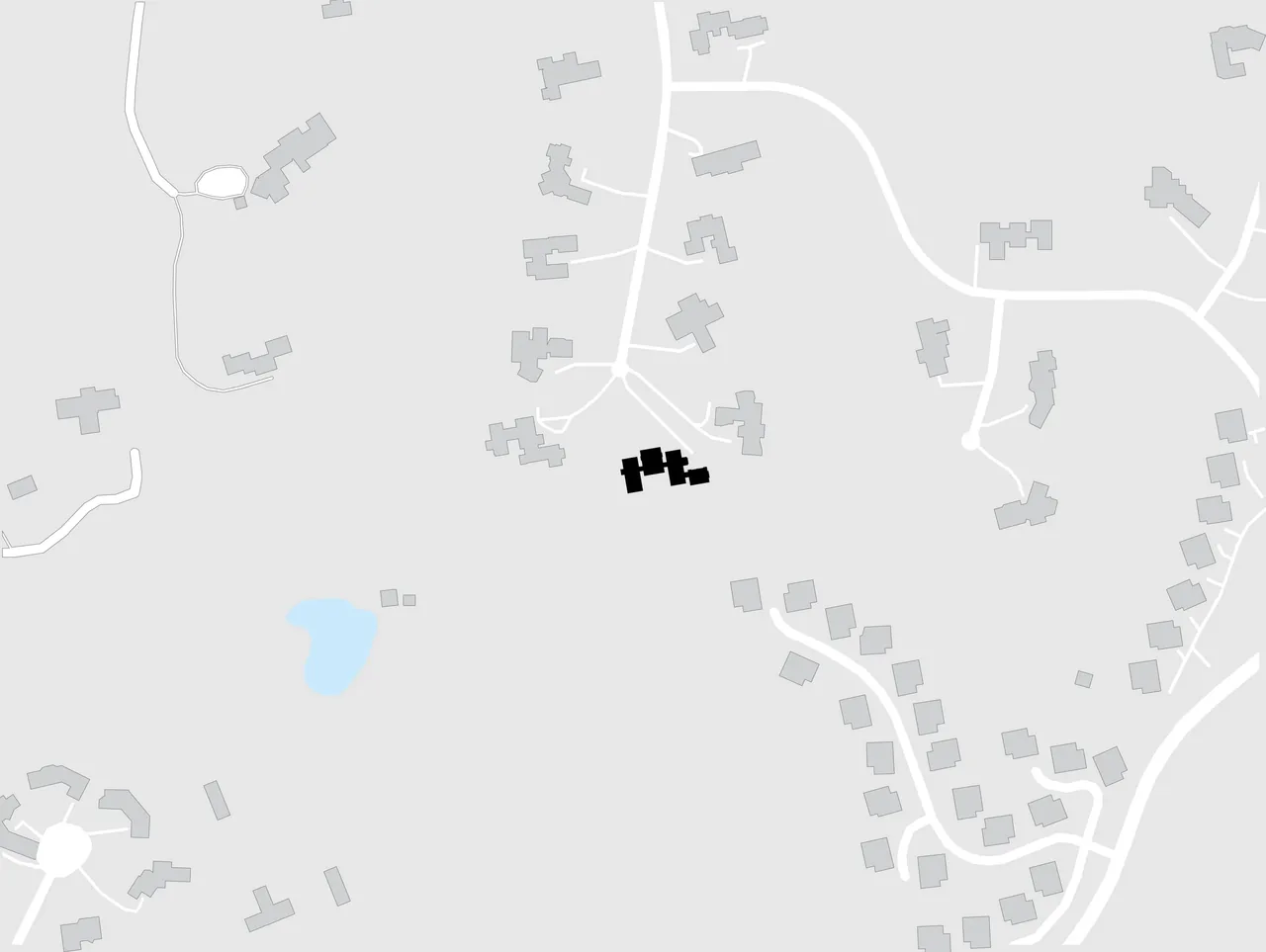 Site plan of Junegrass House project by Messana O'Rorke in a rural residential context.