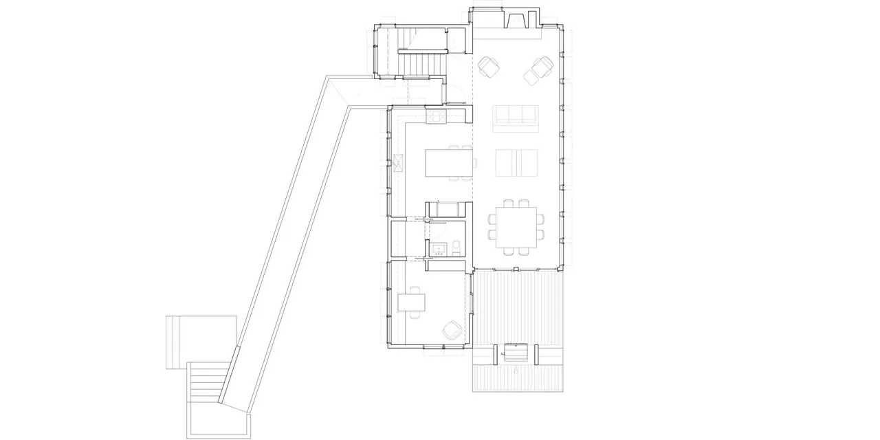 Floor plan of Dune Road Beach House in East Quogue, NY by Resolution 4 Architecture.