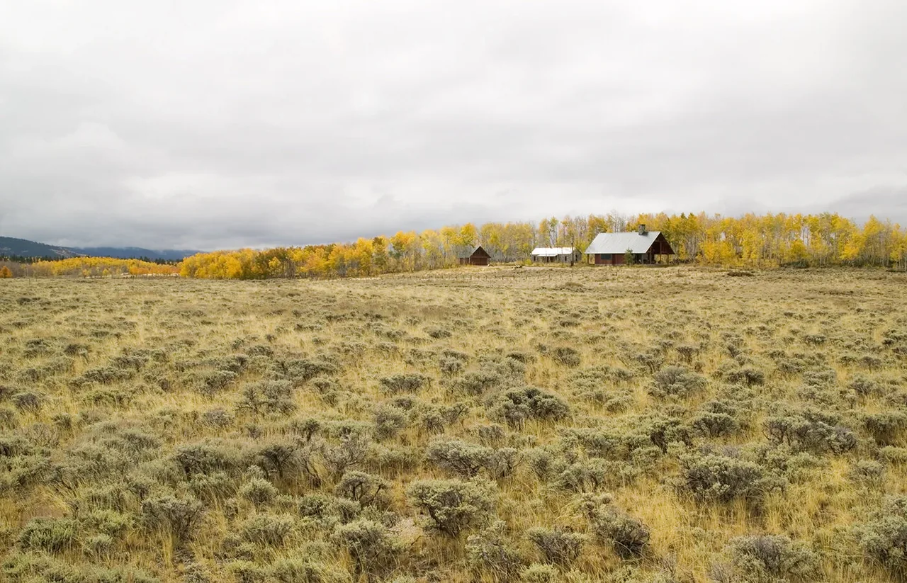 The Colorado Ranch project shows rustic buildings set against a backdrop of autumn trees and an expansive field.