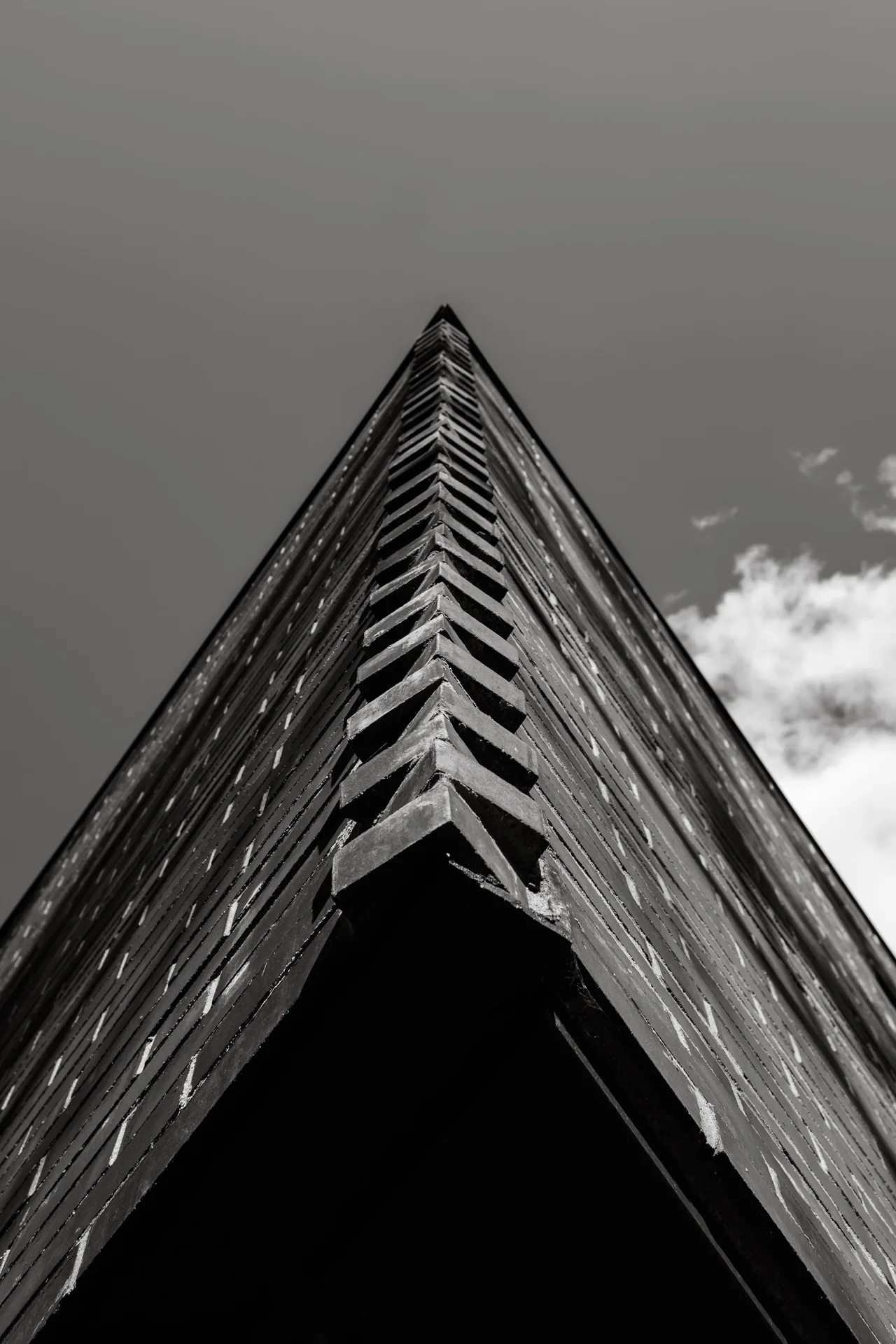 Detailed view of the corner brickwork on a building facade.